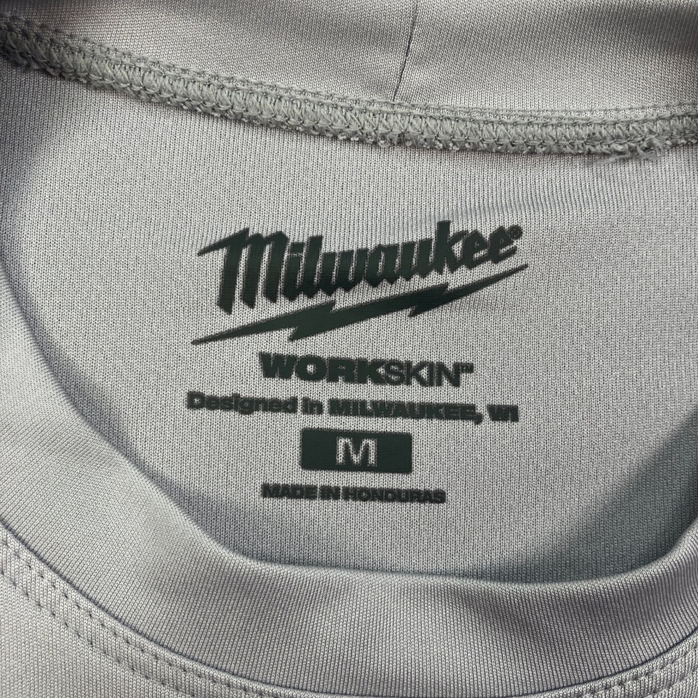 Milwaukee Mens M Workskin Performance Shirt Grey Short Sleeve Base Layer 411G - Picture 4 of 12